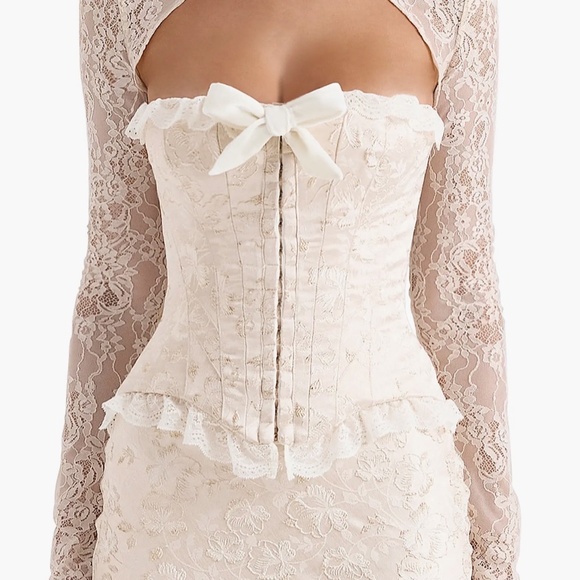 House of CB PERDITA Ivory Metallic Jacquard Corset & Bolero - Picture 1 of 2